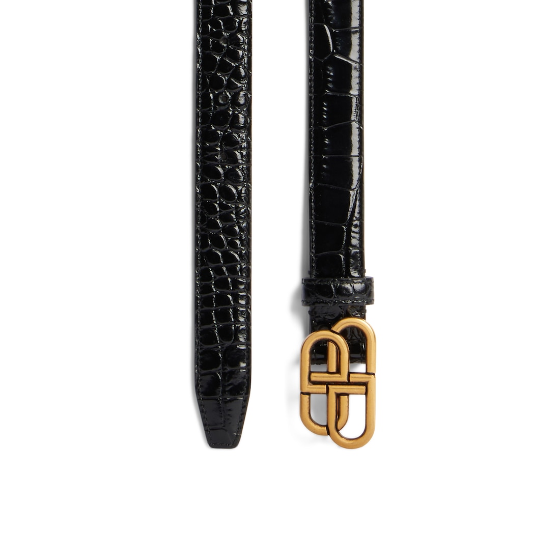 Women’s Bb Thin Belt in Black - Image 2